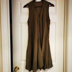 Olive Green gauzy cotton tunic dress coverup